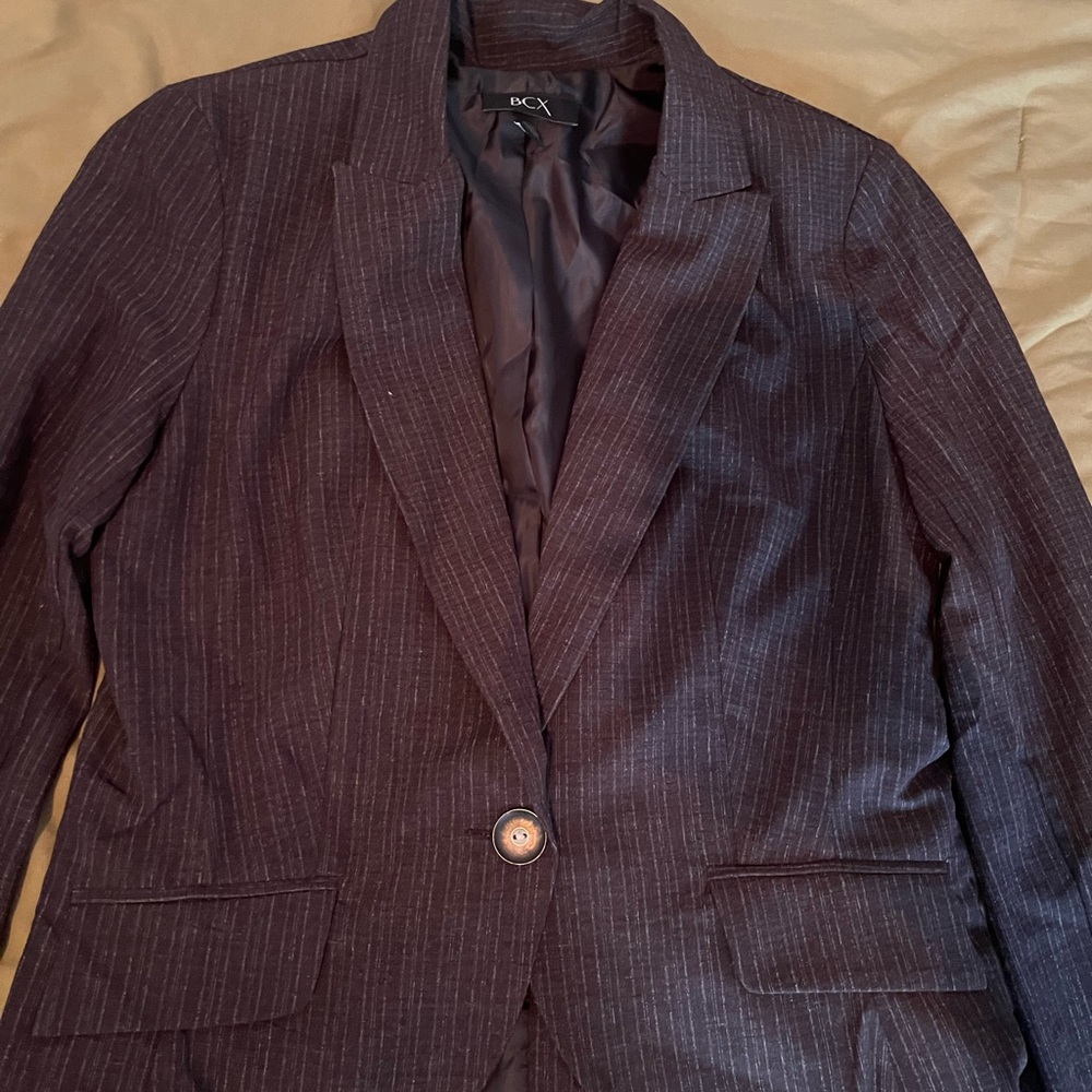 BCX Women’s Dark Pinstripe Blazer